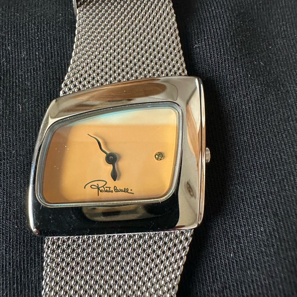 Pierre Cardin Gold Dial Silver Mesh Watch Vintage